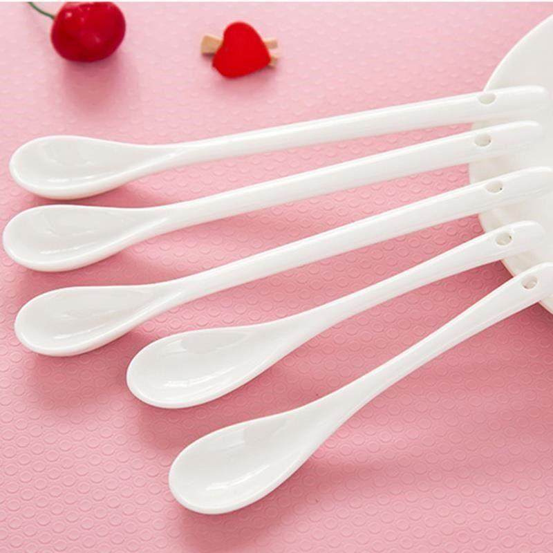 陶瓷勺子长柄陶瓷小勺子盐勺小勺搅拌勺家用勺咖啡勺调羹汤勺汤匙