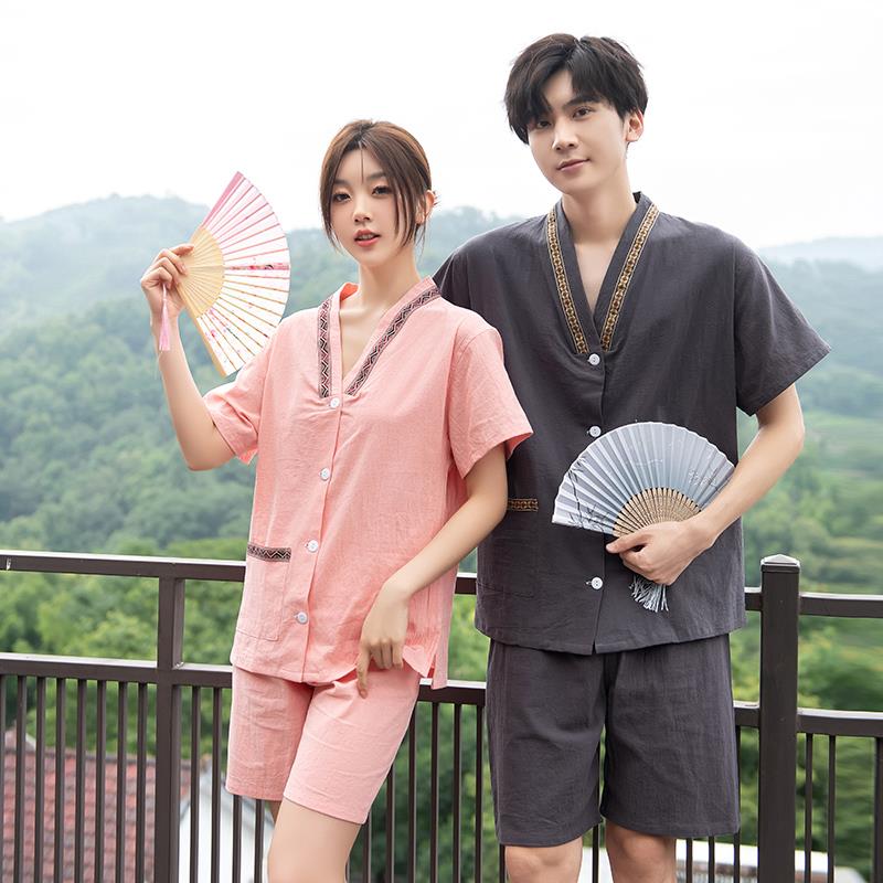 洗浴汗蒸服艾灸服纯棉前后开扣理疗刮痧按摩服客人足道美容养生会