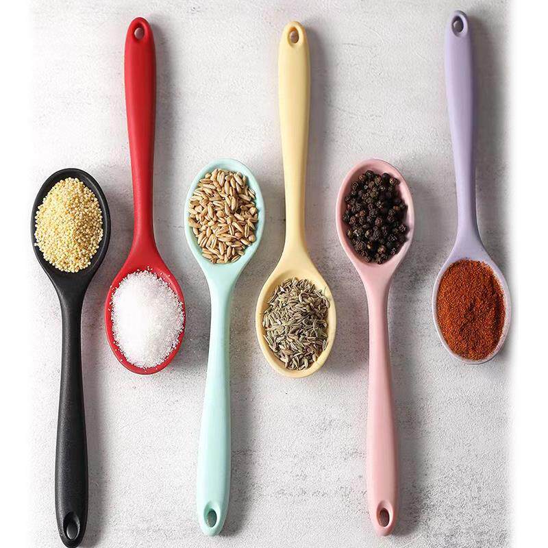 食品硅胶级一体全包密更小软勺小汤勺儿童沙耐高温更搅拌粘不勺拉