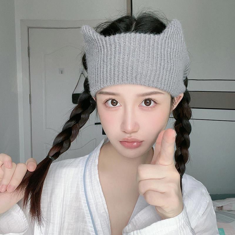 月子帽产后秋子女士孕妇防风针织毛线包头睡帽网红保暖空顶发带冷