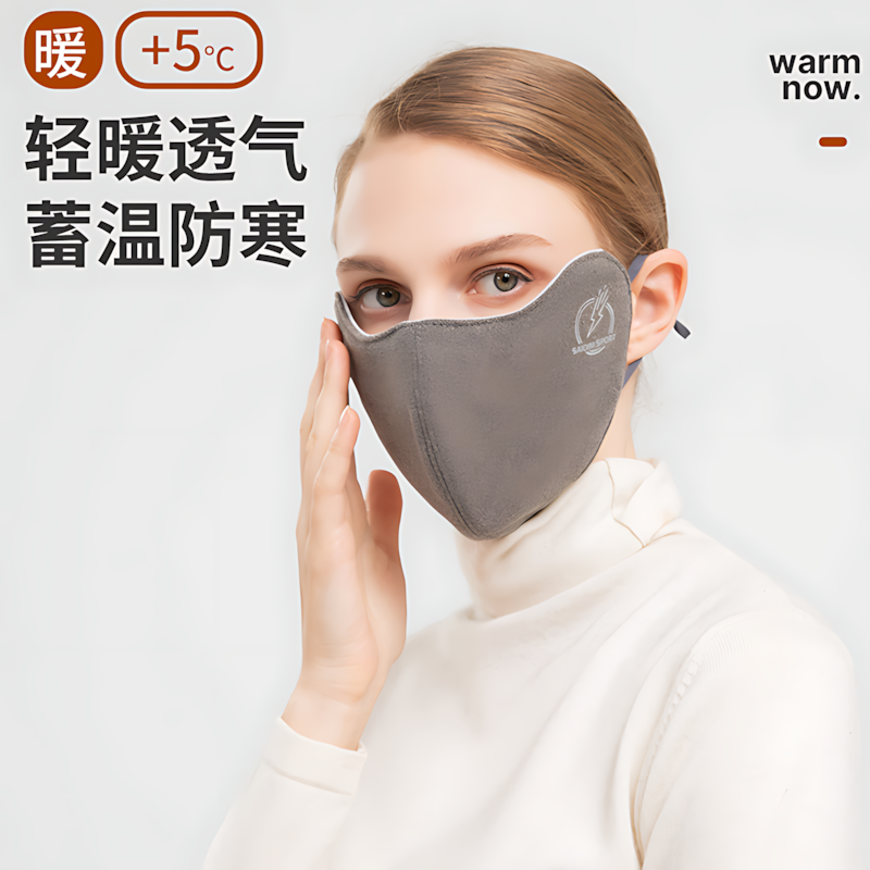 冬季保暖口罩德绒男女冬骑摩托电车防寒防风雪双层加绒护脸滑雪