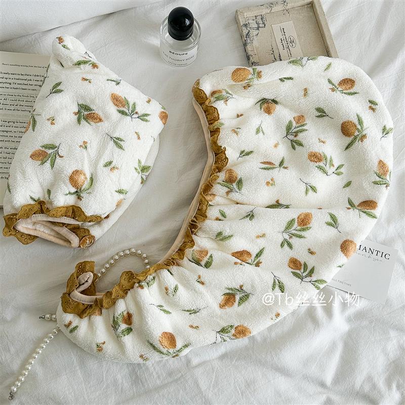 /温柔小碎花/清新蕾丝干发帽浴帽加厚超吸水不掉宿舍毛头巾包浴室