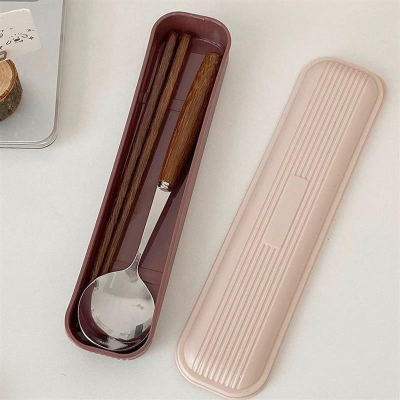 学生餐具木筷子勺子三件套