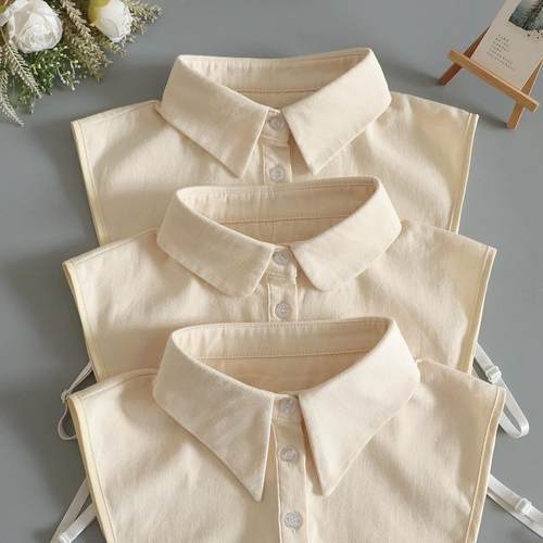 衬衫假领子秋冬大尖领纯棉