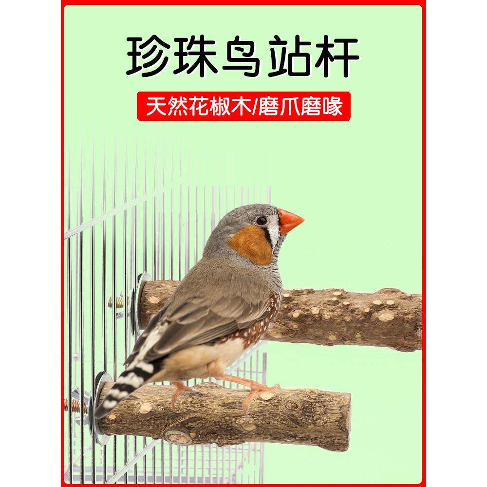 花椒木站杆珍珠鸟磨牙棒磨爪文鸟磨嘴器鸟笼专用玩具配件用品大全