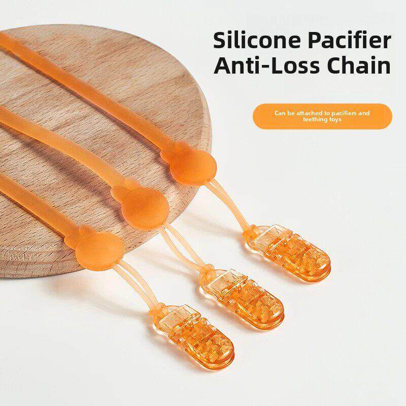 日本奶嘴防掉链0-3岁硅胶婴儿安抚链夹宝宝牙胶磨牙棒玩具防丢链