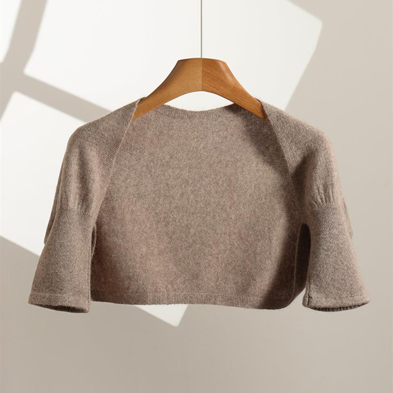 山羊绒针织披肩男女中老年月子护肩膀保暖睡觉防寒颈椎肩周坎肩护