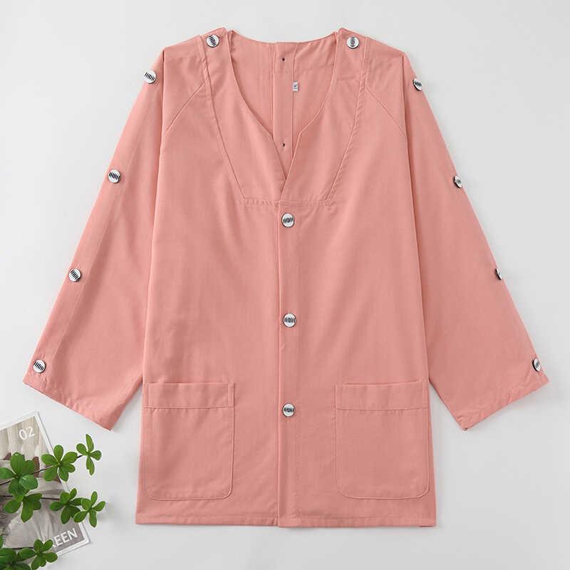 洗浴汗蒸服长袖单上衣艾灸服前后开扣理疗刮痧针灸中医推拿美容院