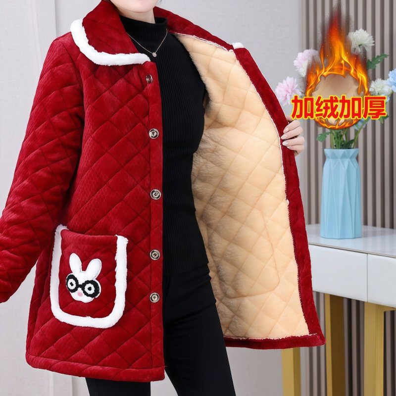 四川省省服加绒加厚罩衣女
