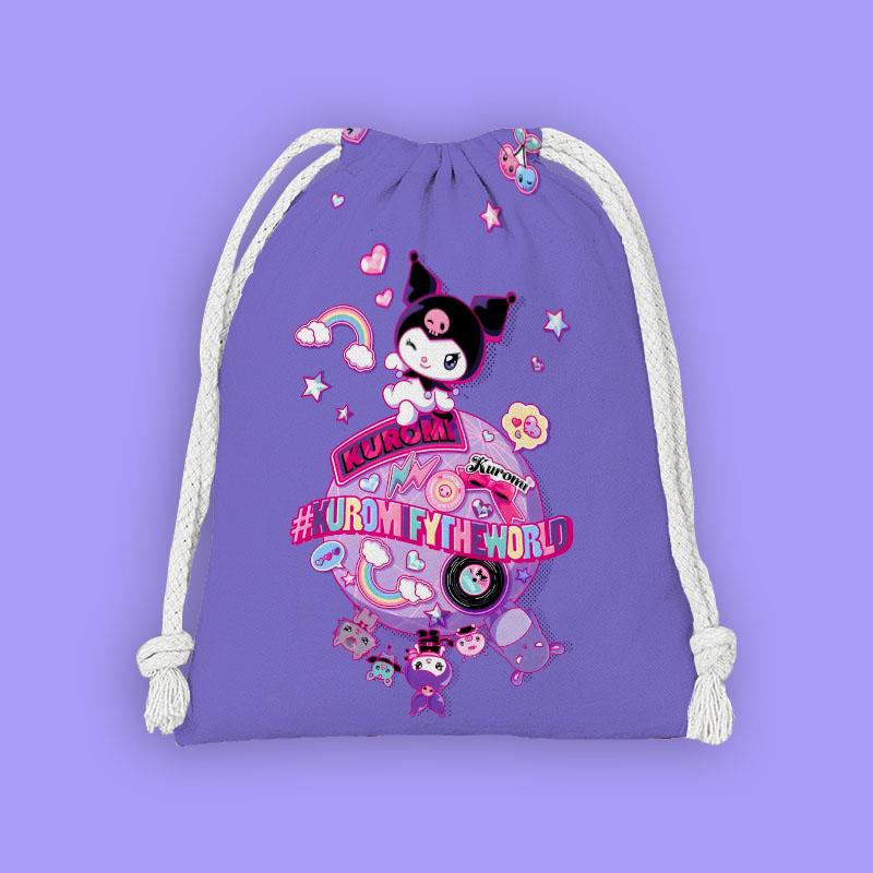 收纳袋抽绳束口多用途绒布袋跳绳可爱卡通学生充电宝wifi数据线