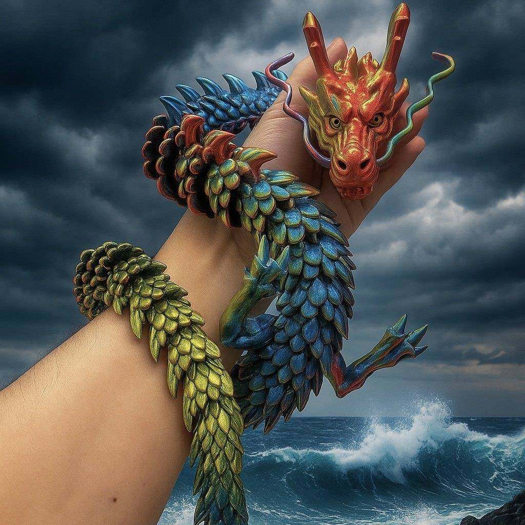 3d打印的龙关节活动中国水晶儿童玩具鱼缸造景模型摆件室内装饰,家居饰品,3D模型摆件,淘宝优惠券,粉丝福利购,淘宝优惠卷