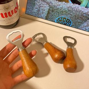 红酒专用开瓶器ins木柄家用不锈钢便携开瓶盖啤酒餐厅神器起子饭