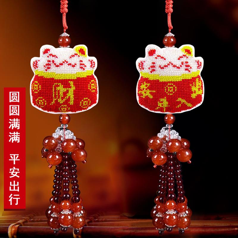 红白招财猫出入平安汽车挂