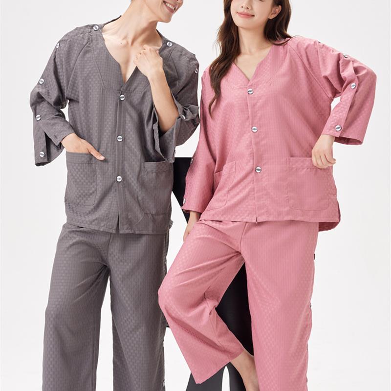 洗浴汗蒸服艾灸服前后开扣针灸理疗开衫美容SPA客人采耳按摩中医