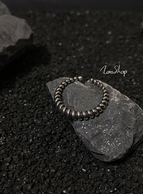 ions shop 原创设计复古戒指通体纯银旋转高级工艺做旧冷淡风男女