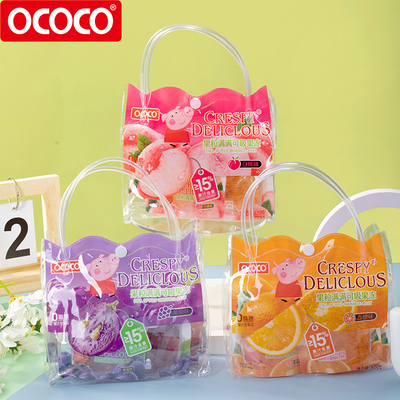 OCOCO果粒满满可吸果冻果汁大于15%420g6袋入白桃香橙味儿童春游