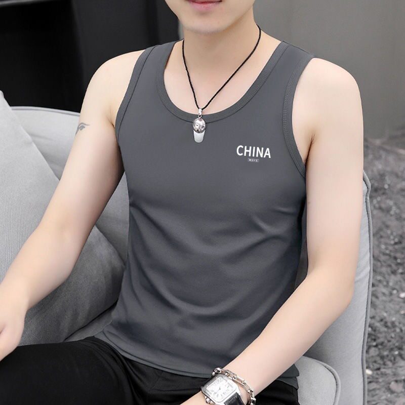 清仓捡漏莫代尔冰丝男士背心紧身无痕跨栏运动内穿内衣上身打底衫