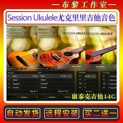 Session Ukulele-尤克里里音色库恰朗戈琴扫弦吉他康泰克编曲音源