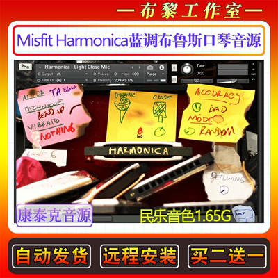 蓝调布鲁斯口琴音色库-8DIO Misfit Harmonica trument康泰克音源