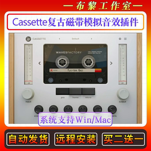 Wavesfactory Cassette复古盒式磁带机音效模拟效果器插件WIN/MAC