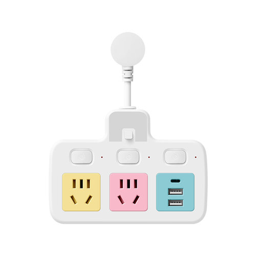 纯铜防雷转换器多孔面板无线排插插板插排一转多用功能插头