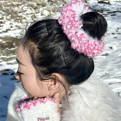 7THLAT纯手作毛绒花朵大号发圈