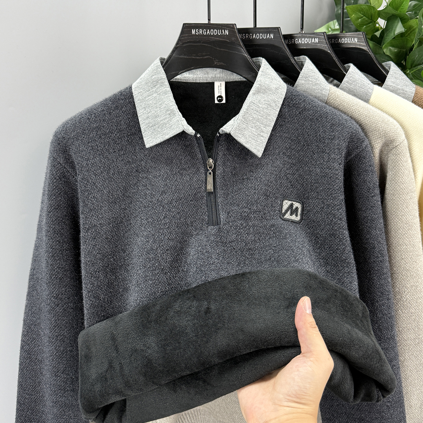 套头半高领巴素兰纯羊毛