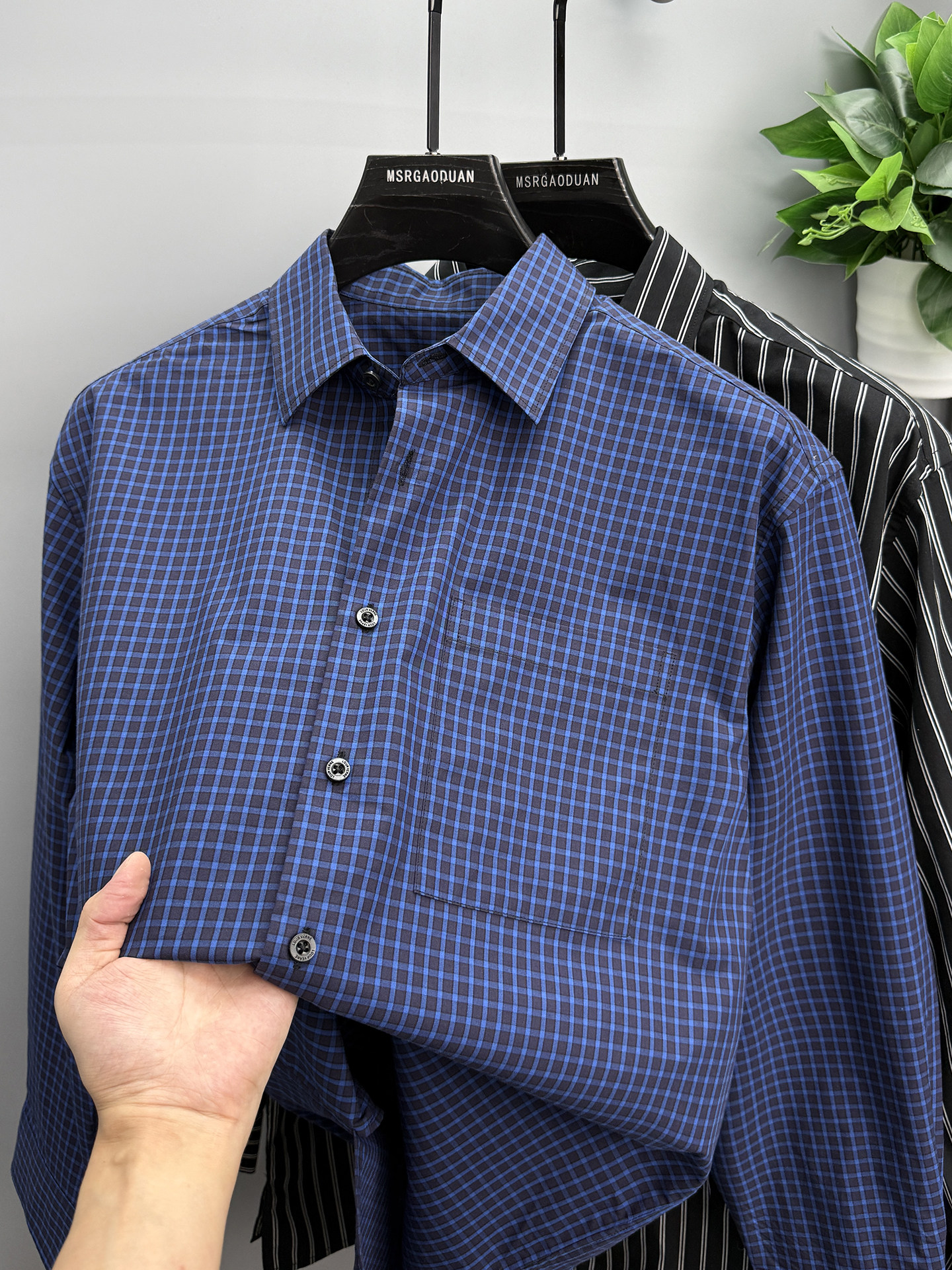 潮流格子口袋款长袖衬衫宽松休闲复古百搭上衣外套纯棉衬衣男秋季,男装,衬衫,淘宝优惠券,粉丝福利购,淘宝优惠卷