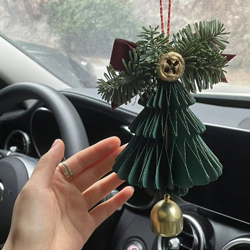 圣诞节装饰品ins风创意蜂窝铃铛挂饰车挂diy家用客厅圣诞树小挂件