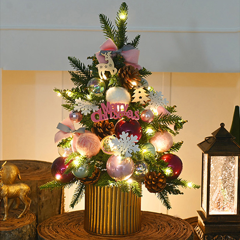 香桔ins风小型迷你圣诞树摆件