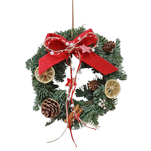 圣诞节装饰品北欧ins风小型圣诞花环门挂仿真诺贝松家用橱窗挂饰