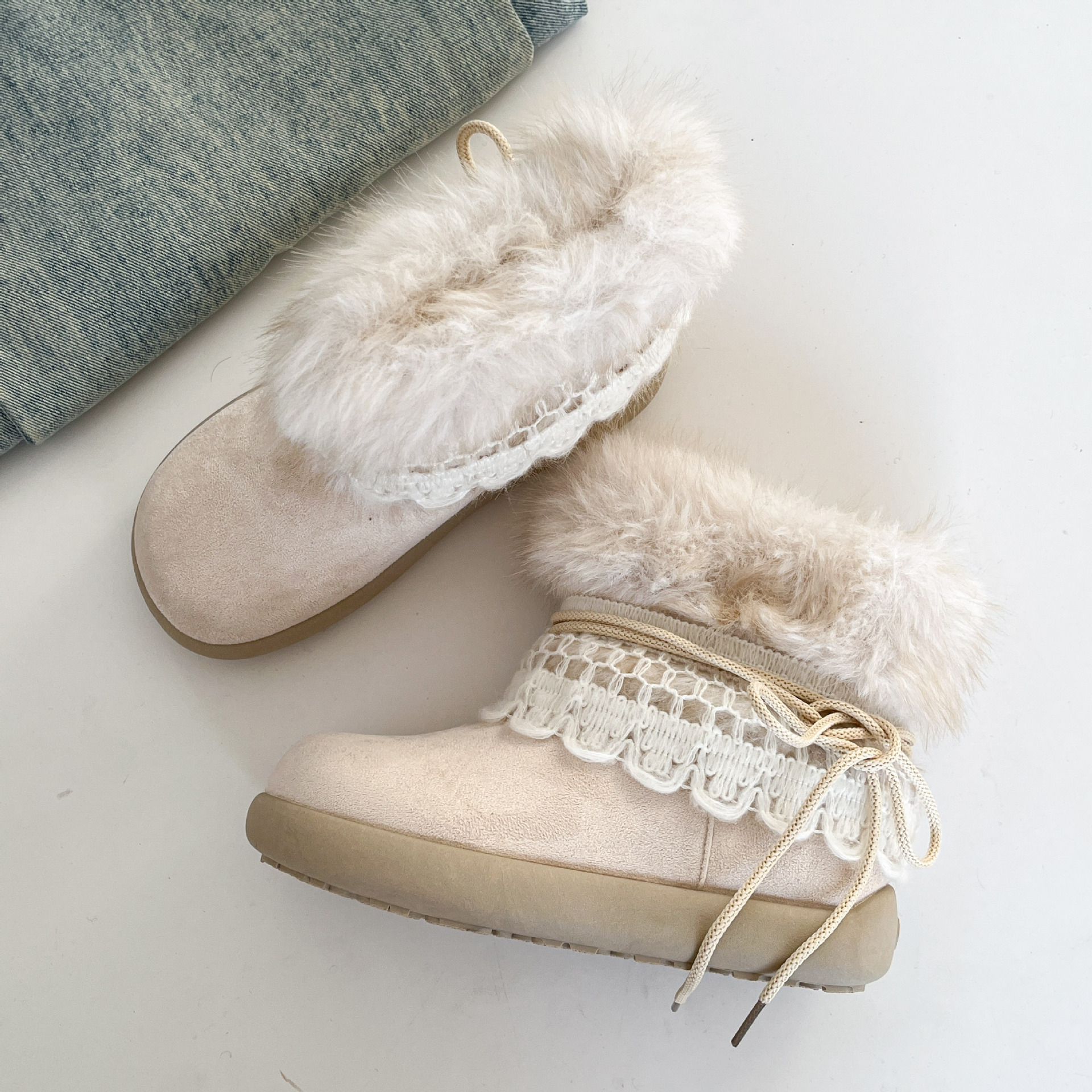 时尚雪地靴子女冬季2025加绒厚底辣妹风中筒棉鞋短靴子远波3500M