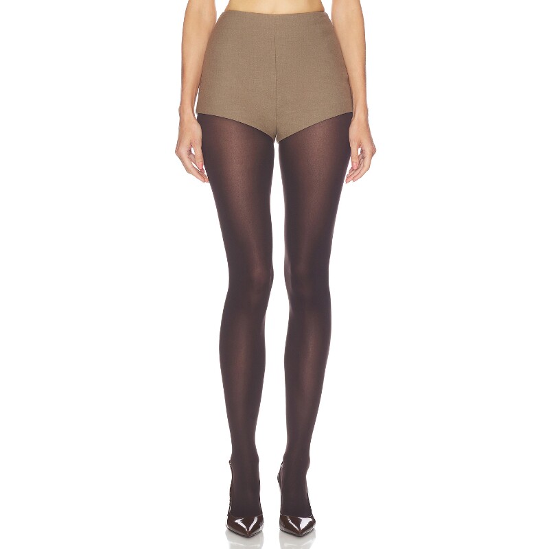 Camila Coelho驼色短裤高腰紧身修身百搭风秋冬新品REVOLVE