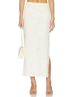 Bubish HAZEL SEQUIN LACE 长款半身裙 revolve小众新款 象牙白