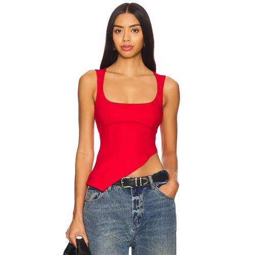 [春季新品]Lovers and Friends PENN上装红色y2k辣妹REVOLVE新款