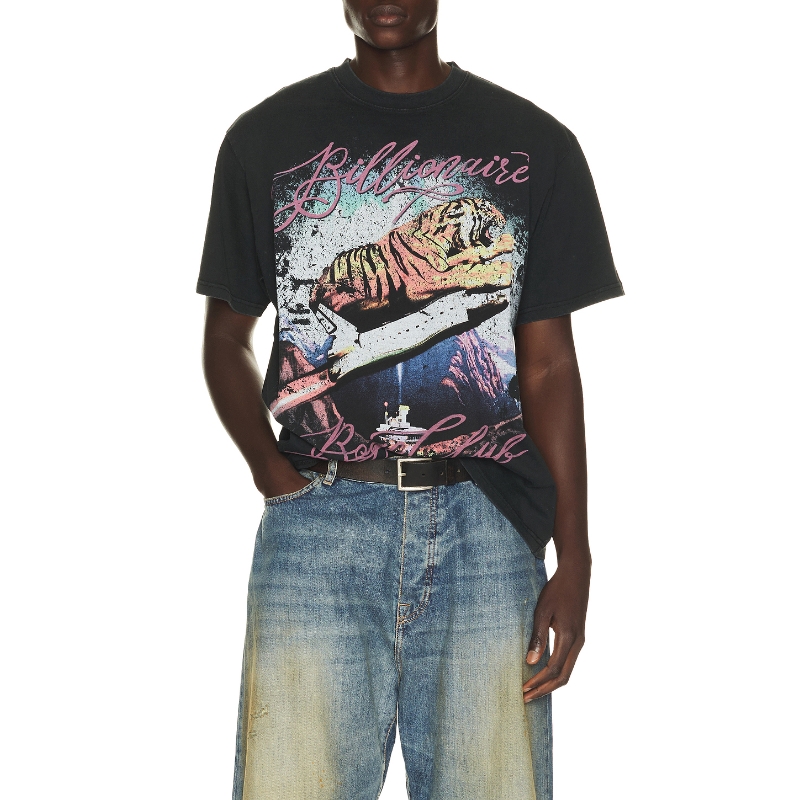 Billionaire Boys Club黑色早秋新品上衣印花宽松衬衫REVOLVE