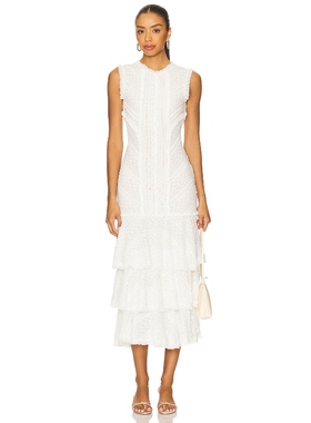 Cinq a Sept MACEIO 中长款连衣裙 白色REVOLVE小众新款