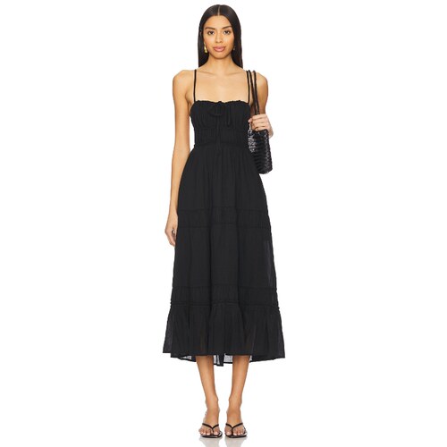 [夏季新品]FreePeople黑色吊带连衣裙露背辣妹风REVOLVE