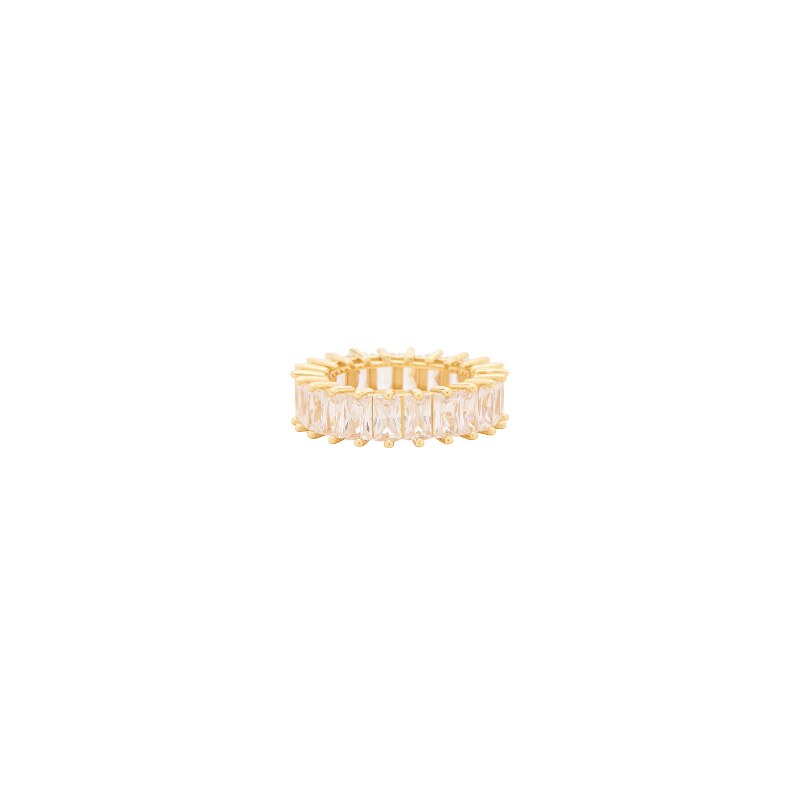 The M Jewelers NY金色戒指优雅风早秋新品满钻镶嵌细圈REVOLVE