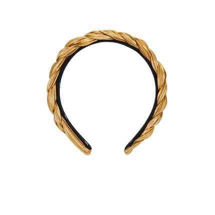 Lele Sadoughi Juliet Pleated Headband 金属金色REVOLVE小众新