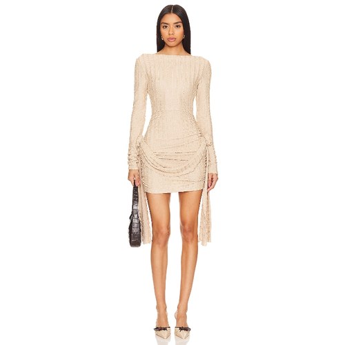 [冬季新品]LIONESS 长袖连衣裙性感不规则修身短裙废土风REVOLVE