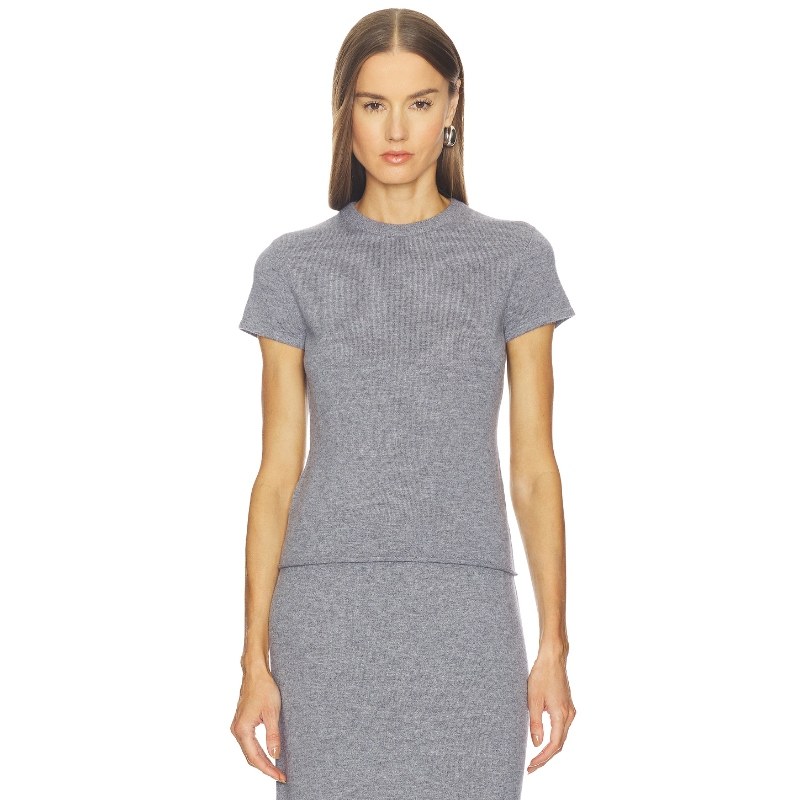 SRG针织衫灰色极简风修身短袖圆领T恤REVOLVE