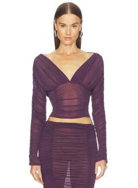 Camila Coelho NAYELI 上装 紫色 y2k辣妹风REVOLVE小众新款