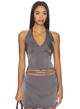 [冬季内搭]MADISON THE LABEL 上装深灰色辣妹风REVOLVE小众新款