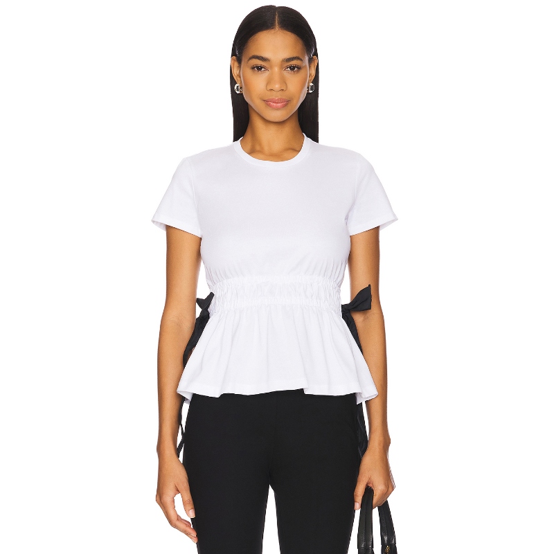 Marques ' Almeida GATHERED CAP SLEEVE T恤 白色 y2k辣妹R