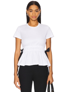 Marques ' Almeida GATHERED CAP SLEEVE T恤 白色 y2k辣妹R