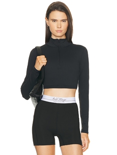 Gold Hinge Athletic Half Zip Crop Top revolve小众新款