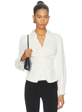 ASTR the Label SIMRAN 上装 奶油色 y2k辣妹风REVOLVE小众新款