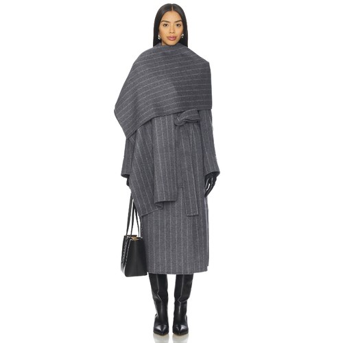 NICHOLAS CANDICE 大衣 深灰色 老钱风REVOLVE小众新款