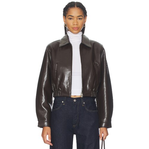 AGOLDE ESSIE 夹克 巧克力色 美式休闲风REVOLVE小众新款